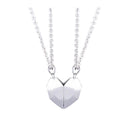 2Pcs/Lot Magnetic Couple Necklace Friendship Heart Pendant Distance Faceted Charm Necklace Women Valentine&