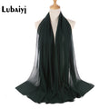 Muslim 2021 New Chiffon Hijab Scarf Women Solid Color Soft Long Shawls and Wraps Islamic Head Scarves Fashion turbante mujer