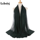 Muslim 2021 New Chiffon Hijab Scarf Women Solid Color Soft Long Shawls and Wraps Islamic Head Scarves Fashion turbante mujer