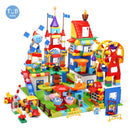 Blocks Amusement Park Accessory Slide Ladder Swing Seesaw Carousel Big Large-particle City Building Children&