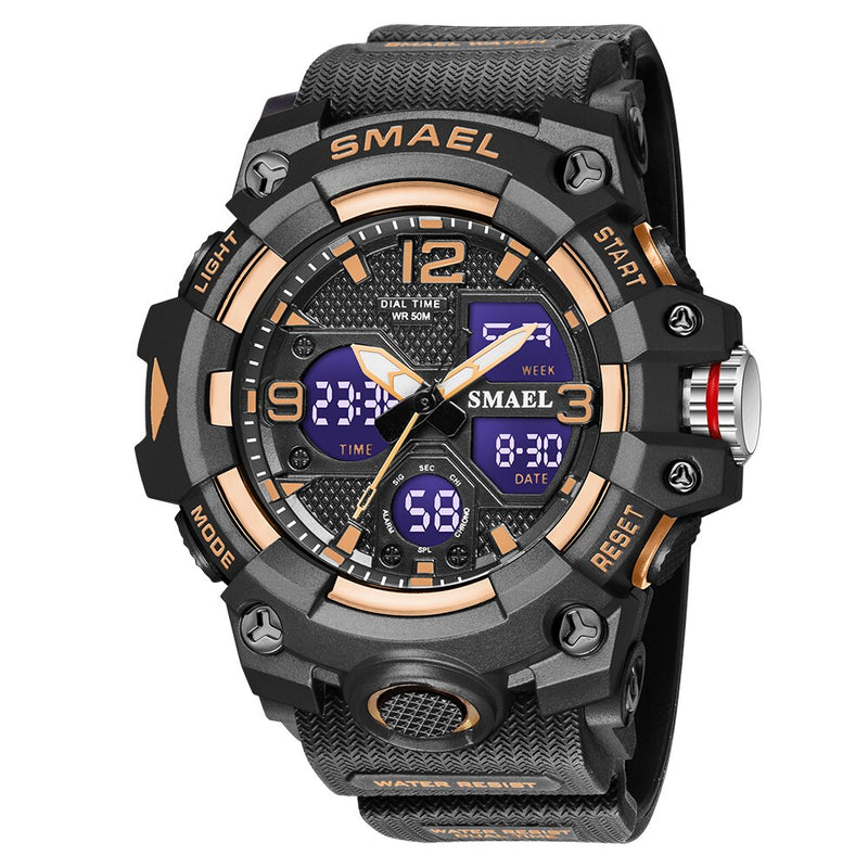 Sport Watch Military Watch For Men Alarm Clock Stopwatch LED Digital Back Light Dual Time Display 8008 Men&