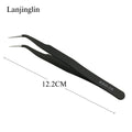 1PC Stainless Steel Straight and Curved Eyelashes Tweezers Eyelash Extension Tweezers Makeup Tools for False Eyelashes