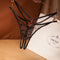Lace Sexy Thong Ladies Cross Belt Ultra-Thin Hollow Temptation Panties Open File t Pants Eyelash Diamond Cutout Thong Underwear