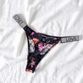 Sexy Rhinestone Thong Low Waist Panties Women Comfort Ice Silk Seamless Lingerie G String Cotton Breathable Intimates Underwear