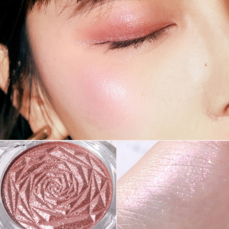 Hudamoji 6 Colors Highlighter Powder Glitter Palette Makeup Glow Face Contour Shimmer Illuminator Ginger Highlight Cosmetics