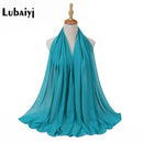 Muslim 2021 New Chiffon Hijab Scarf Women Solid Color Soft Long Shawls and Wraps Islamic Head Scarves Fashion turbante mujer