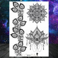 Sexy Black Henna Temporary Tattoos For Women Girls Body Art Decoration Fake Jewelry Chains Waterproof Mandala Flower Tatoos Kit