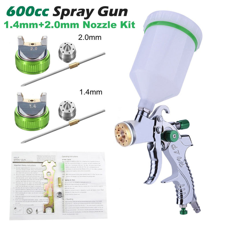 WENXING Professional HVLP Spay Gun 1.4/1.7/2.0mm Nozzle Gravity Airbrush For Car Painting