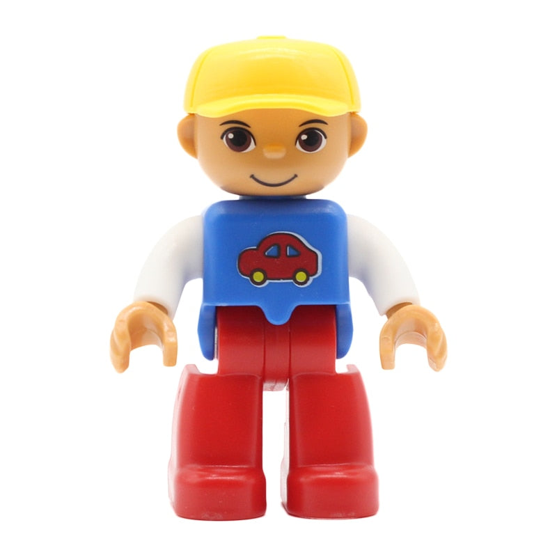 Big Size Action Figures City Princess Policemen Family Building Block Doll Character Accessory Toys Assembly Children Kids Gift