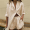 Cotton and Linen suit 2021 Women Solid Clothes Set Half Sleeve Lapel Neck Button-up Shirt+Irregular Hem Drawstring Shorts Sets