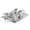 10Pcs/Set 1/12 Dollhouse Miniature Silver Metal Tea Coffee Tray Tableware Set For Dollhouse Decoration