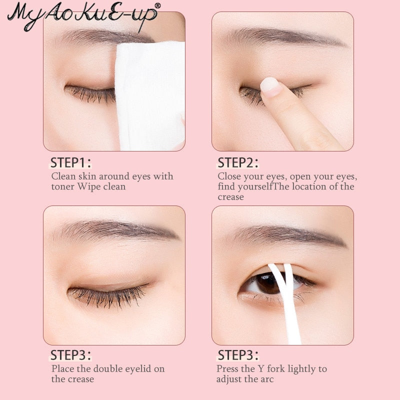 600Pcs/box Big  Eyelid Tape Sticker Double Fold Self Adhesive Eyelid Tape Stickers S/L Makeup Clear Beige Invisible Tool