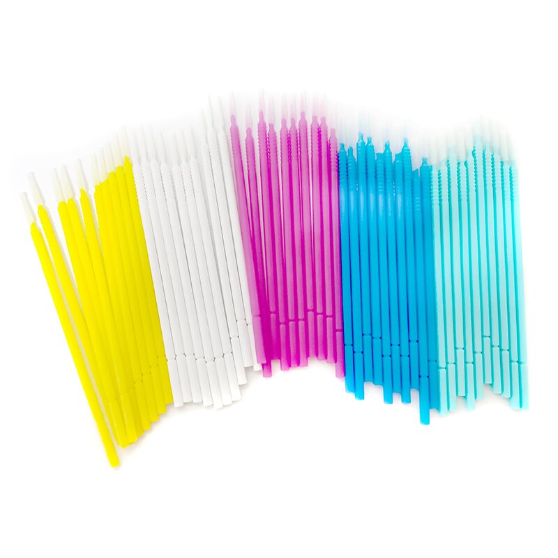 100pcs/pack Bendable Micro Brushes Disposable Microbrush Applicators Eyelash Extensions Eyelash Glue Cleaning Brush for Eyelash