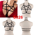 Pentagram Harness For Women Cheapest Garter Belt Erotic Goth Accessories Bondage Cupless Bra Festival Clothes Rave Sexy Lingerie