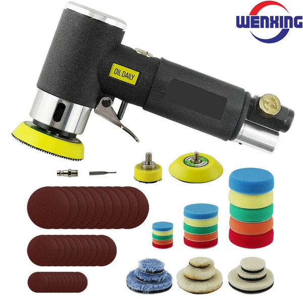 WENXING Orbit Air Sander Mini Pneumatic 1&quot;/2&quot;/3&quot; Grinding Machine set for Car Polishing High Speed Air Powered Polisher air tool