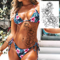 Realistic Sexy Peony Tattoos Temporary Women Adult Flower Arm Tattoos Sticker Waterproof Fake Floral Bloosom Body Leg Art Tatoos