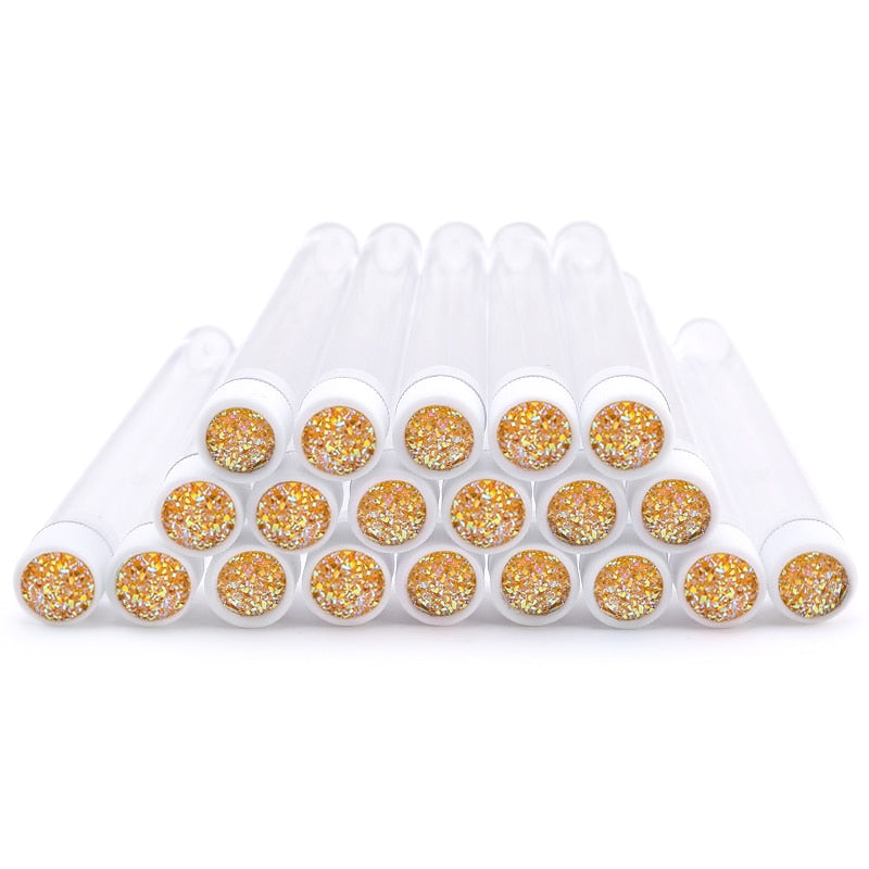 20pc Reusable Eyebrow Brush Tube Leopard Serpentine Diamond Flask Mascara Wand Dust-proof Eyelash Extension Supplies Makeup Tool