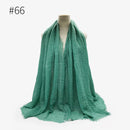 180X95CM Women Classic Muslim Crinkle Hijab Scarf Soft Cotton Head Scarves Turban Shawls Wraps Islamic Headband Femme Musulman