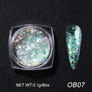 Crystal Fire Opal Flakes Nail Sequins Purple Holographic Glitter DIY Chrome Powder for Spring Nails Manicure Paillettes GL1857