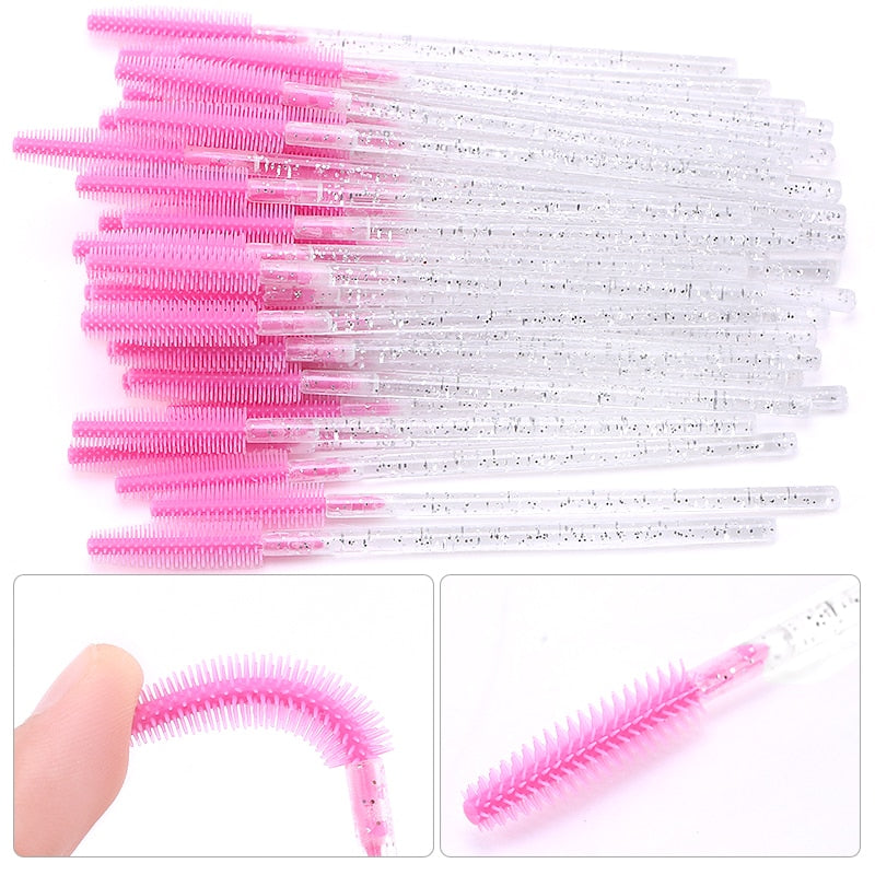 Disposable Silicone Gel Eyelash Brush Comb Mascara Wands Eye Lashes Extension Tool Professional Beauty Makeup Tool For Women