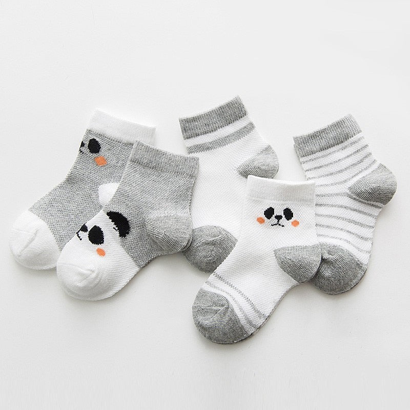 5Pairs/lot 0-3Y Infant Baby Socks Baby Socks for Boys Girls Cotton Mesh Newborn Toddler First Walkers Baby Clothes Accessories