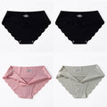 4 PCS/Lot Seamless Panties For Women Plain Panties Slip Silk Female Underwear Soft Thin Light Panti Culotte Femme Underpants