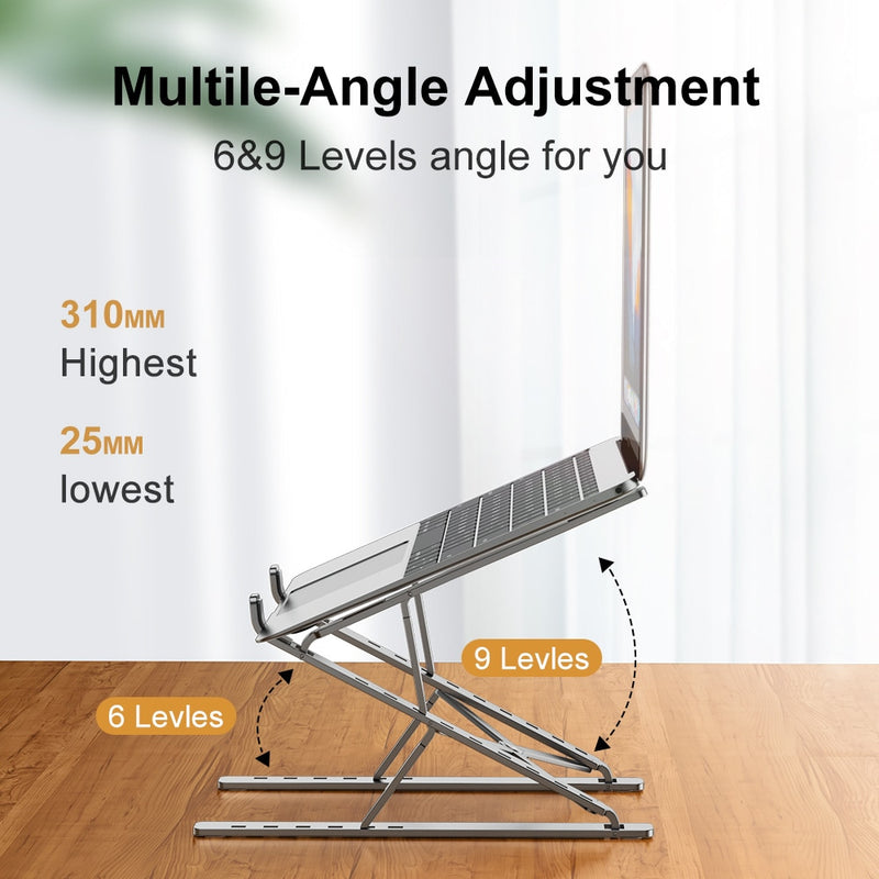 Portable Laptop Stand Aluminium Support Laptop Base For Macbook Pro Holder Adjustable PC Tablet Stand Computer Accessories