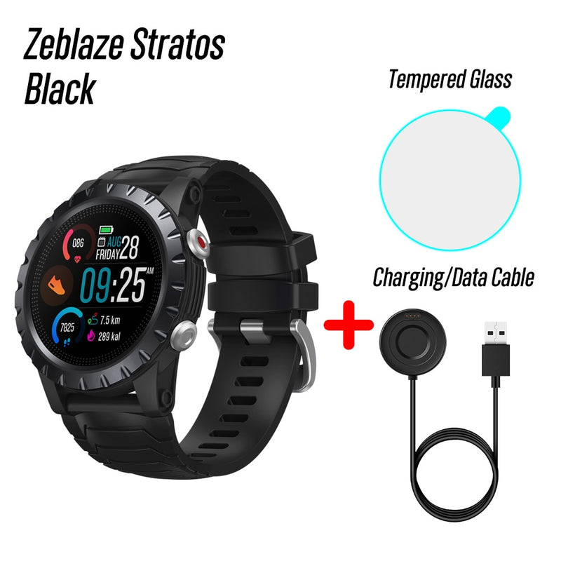New 2021 Zeblaze Stratos Sports Smart Watch gps GPS GLONASS GALILEO Heart Rate SpO2 VO2max Stress 25 days Battery Life WR 5 ATM
