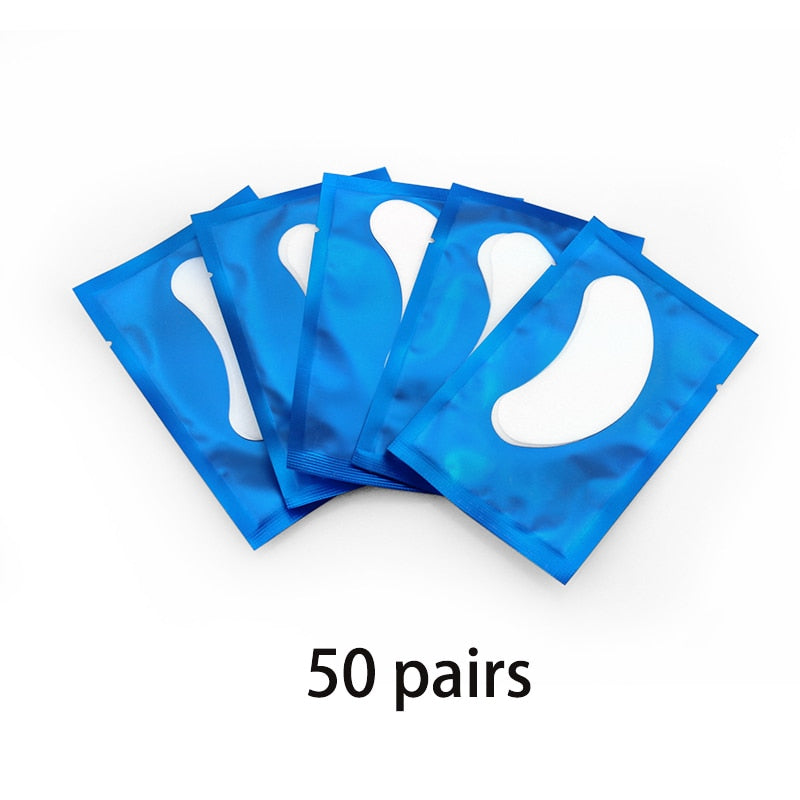 20/50/100 Pairs Patches for Building Hydrogel EyePads Eyelash Extension Paper Stickers Lint Free Under Eye Pads Makeup Supplies