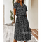 2021 Summer Polka Dot Dress Ladies Leopard Print Shirt Dress, Bohemian, Mid-length, High Waist, Beachwear, Vacation, Summer