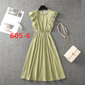 Summer New 2021 Women&#39;s Elegant Sundress Slim Sleeveless Woman Sundress Ruffles Knee Length Clothes Red Beach Party Dresses For