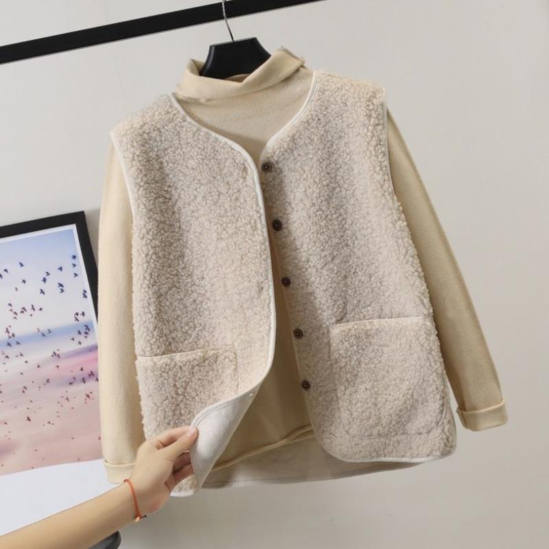 Vests 2021 Spring Autumn Vest Women Waistcoat Winter Thermal Warm Thick Fleece Vests Women Sleeveless Jacket Ladies Waistcoat