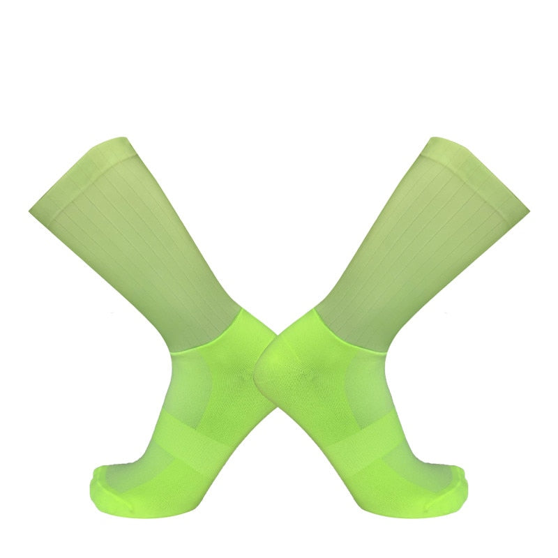 Anti Slip Silicone Summer Aero Socks Whiteline Cycling Socks Men Bicycle Sport Running Bike Socks Calcetines Ciclismo