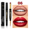 2 IN 1  Lip Liner Waterproof Matte Lipstick Pencil Contour Tint Sexy Red Matte Long Lasting Moisturizer Lipliner Cosmetics TSLM1