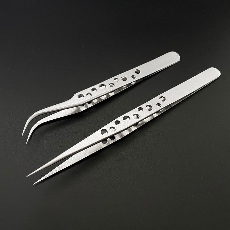 Anti-static precision tweezers set stainless steel ESD tweezers electronic repair soldering iron tool