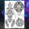 Sexy Black Henna Temporary Tattoos For Women Girls Body Art Decoration Fake Jewelry Chains Waterproof Mandala Flower Tatoos Kit