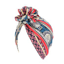 Pastoral Floral Print Turban Women National Wind Muslim Hat Bandana Chemotherapy Hat Sleep Caps Beanies Headwrap Fashion Casual