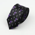 Classic Fashion Men&#39;s Skinny Tie Colorful Musical Notes Printed Piano Guitar Polyester 5cm Width Necktie Party Gift Accessory