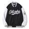 American retro letter embroidery leather jackets coats women&