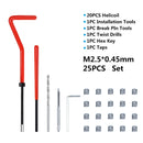 XCAN Thread Repair Tool 25pcs M3/M4/M5/M6/M7/M8/M10/M12/14 for Restoring Damaged Thread Spanner Wrench Twist Drill Bit Hand Tool
