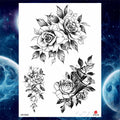 Girls Bracelet Chains Rose Tattoo Stickers Butterfly Body Arm Totem Tattoos Temporary Women Wrist Sexy Black Fake Tatoos