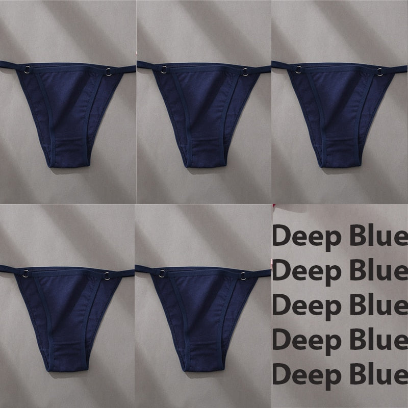 5PCS/Set Sexy Underwear Cotton Panties Women Lingerie Female Underpants Hoop Design Waistband Briefs Intimate Bikini Panty Woman