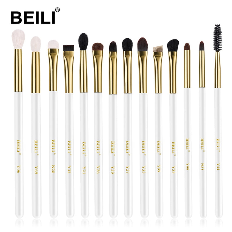 BEILI Black 10-19Pcs Makeup Brushes Natural Hair Eyeshadow Blending Eyeliner Makeup Brush Set Shader Eyebrow brochas maquillaje