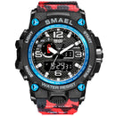 SMAEL Watches For Men 50M Waterproof Clock Alarm reloj hombre 1545D Dual Display Wristwatch Quartz Military Watch Sport New Mens