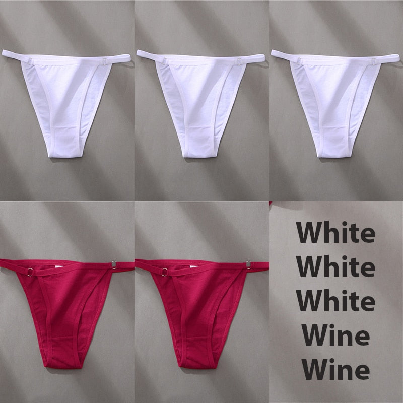 5PCS/Set Sexy Underwear Cotton Panties Women Lingerie Female Underpants Hoop Design Waistband Briefs Intimate Bikini Panty Woman
