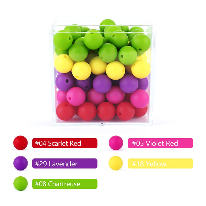 12mm 20pcs Silicone Baby Beads Round Teether Teething Beads DIY Pacifier Chain Necklace Pendant Toys BPA Free Baby Accessories