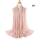 Muslim Bubble Chiffon Hijab Scarf Women Solid Color Soft Long Shawls and Wraps Georgette Head Scarves Ladies Hijabs