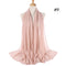 Muslim Bubble Chiffon Hijab Scarf Women Solid Color Soft Long Shawls and Wraps Georgette Head Scarves Ladies Hijabs