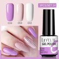 LILYCUTE 3 PCS Gel Nail Polish Set Nude Pink Glitter Sequins Matte Effect Gel Long Lasting Base Top Coat Nail Art Design Hybrid