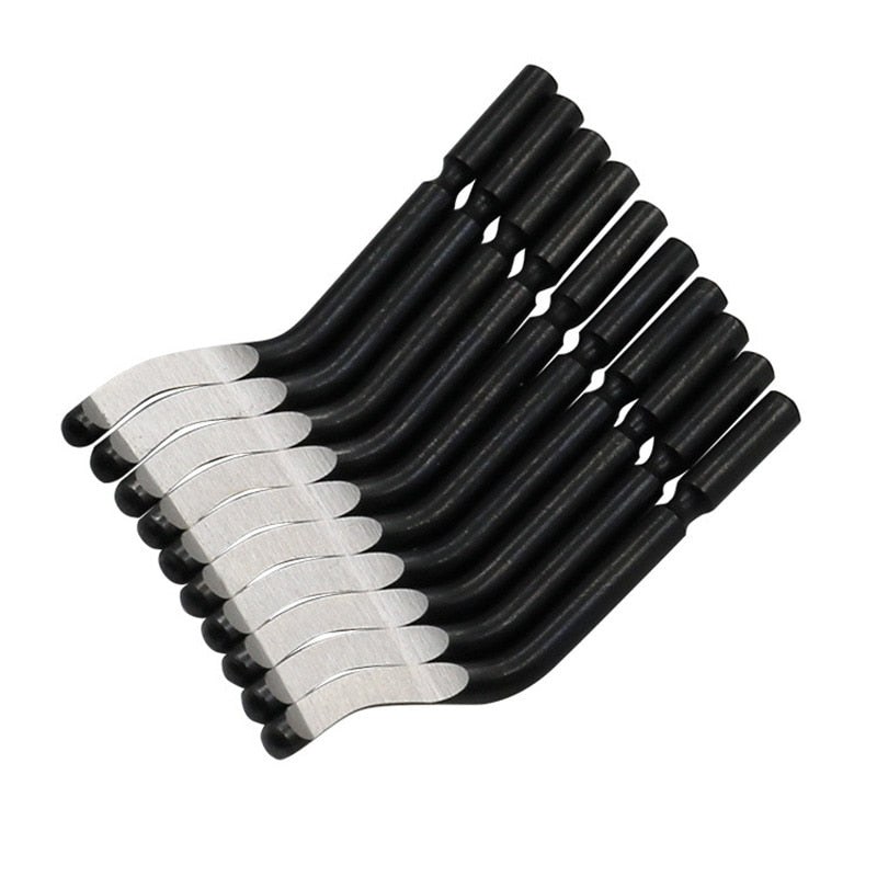 Handle Burr Metal Repair Deburring Tool Kit 10pc Router Bit Rotary Deburr Blades Remover Hand DeburRed for Wood Plastic